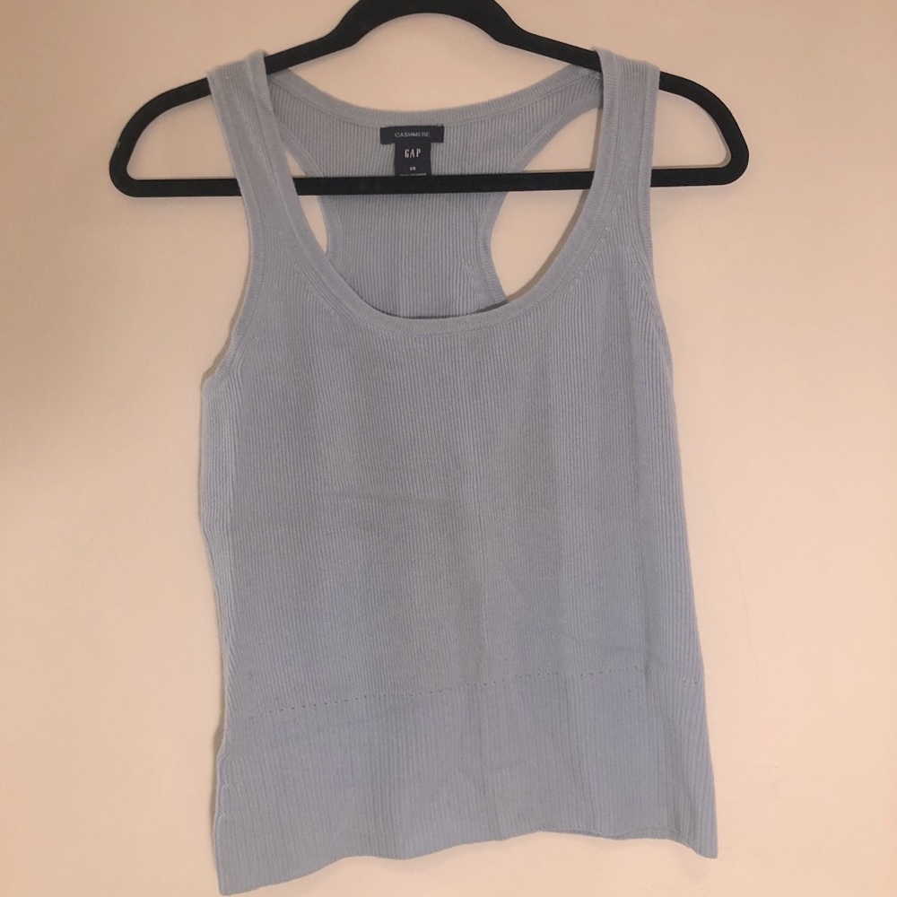 GAP Cashmere Tank Top in Light Blue